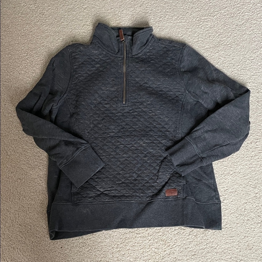 L.L. Bean Dark Charcoal Quilted Half-Zip Women's Pullover